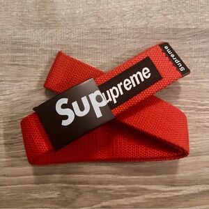 SUPREME Red Adjustable Knit Belt • Unisex 42”